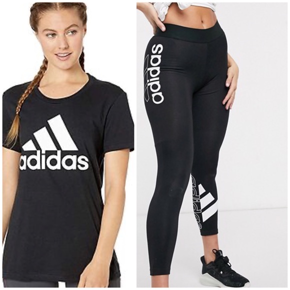 adidas leggings and t shirt set